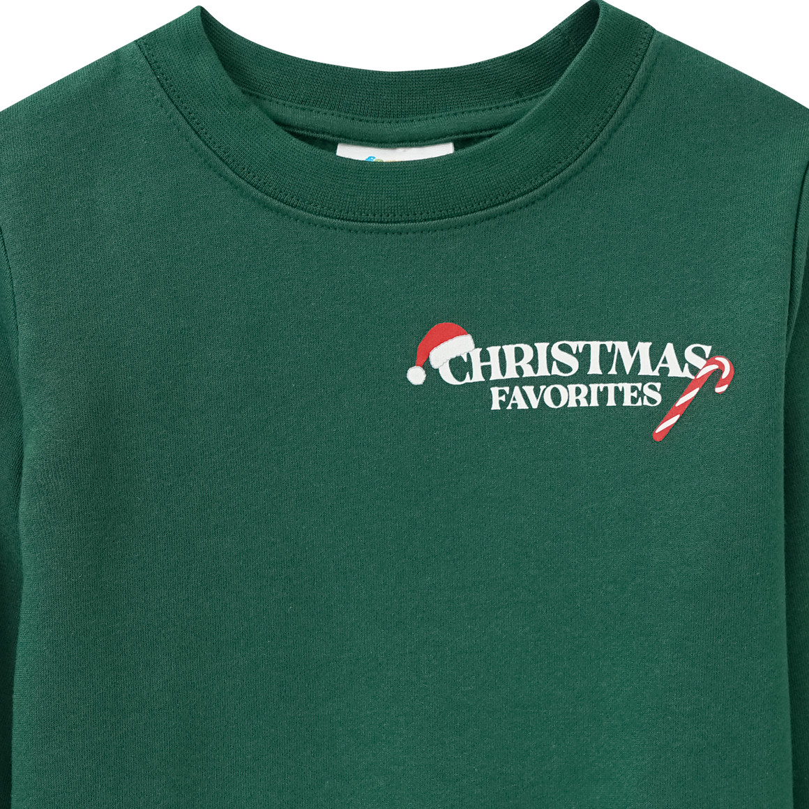 Jungen Weihnachtssweatshirt mit Rückenprint dunkelgrün