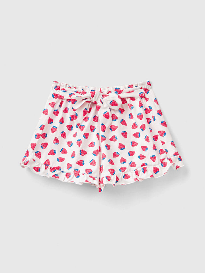 Benetton Shorts in Weiß/ Rot günstig kaufen