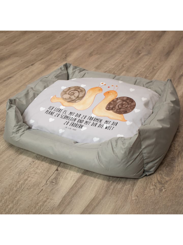 Mr. & Mrs. Panda Katzenbett Schnecken Liebe mit Spruch in Grau Pastell günstig kaufen onesize