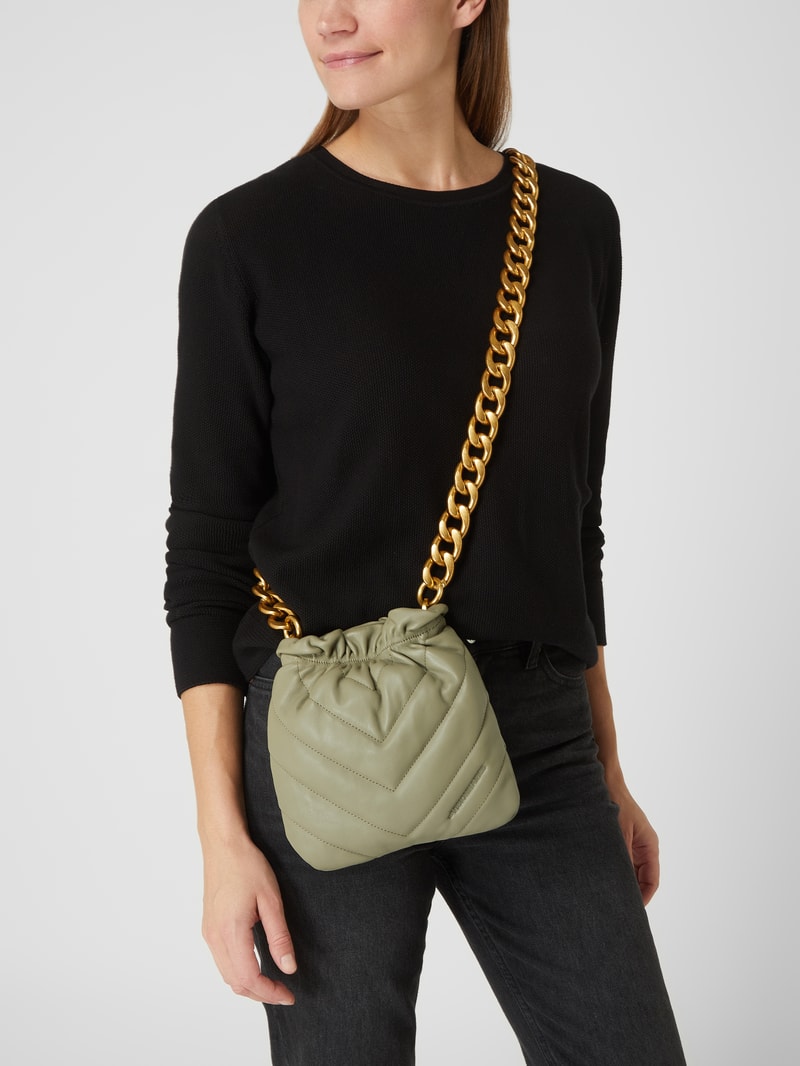 Crossbody Bag aus Leder Modell 'Lilou' in lindgrün