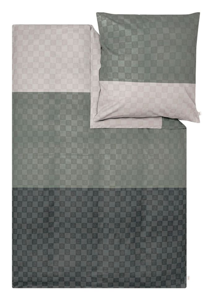 Ibena Satin-Bettwäsche-Set in Anthrazit/ Oliv günstig kaufen
