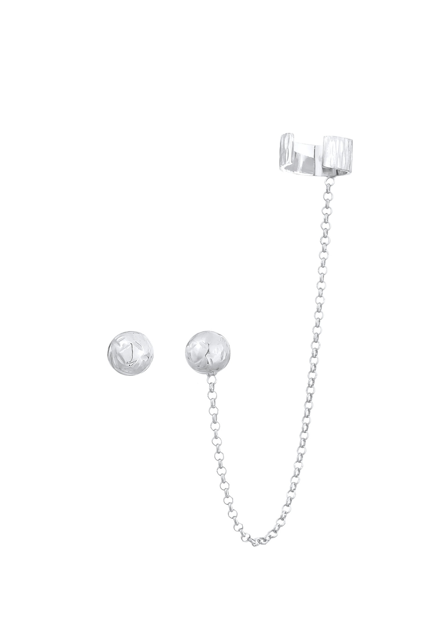 Elli Balle Trend Asymétrique Boucles d'Oreilles Femme - Argent (925/1000)