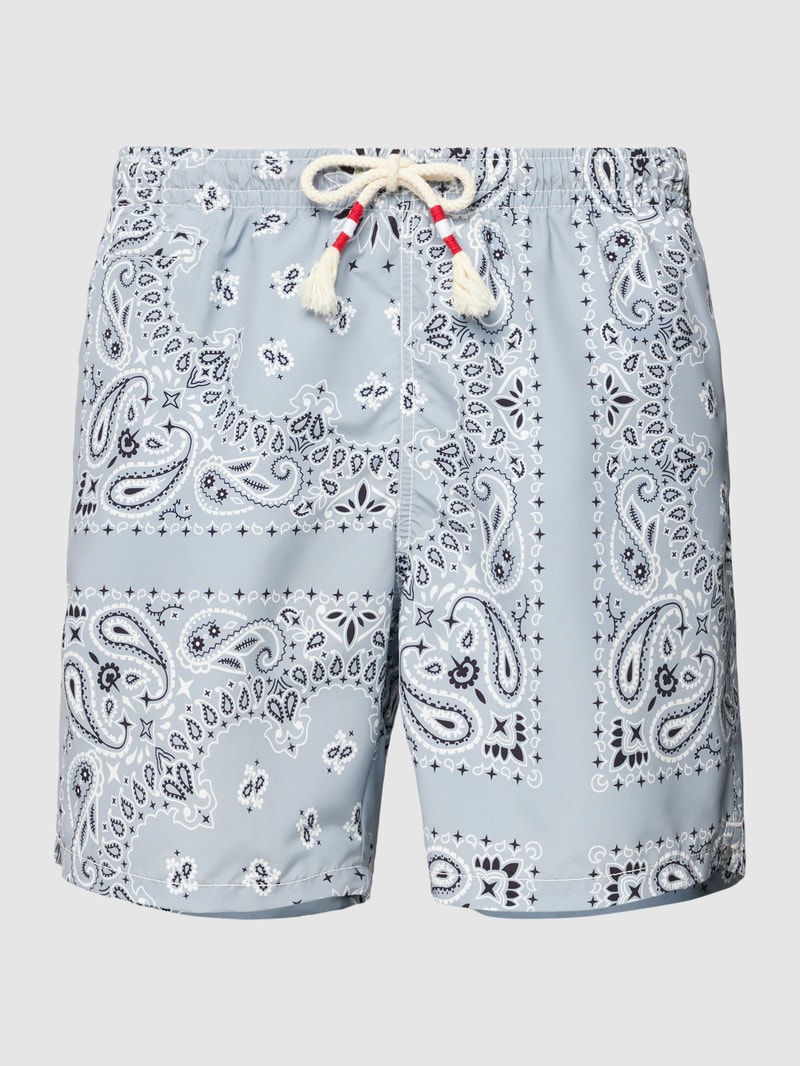 Badehose mit Allover-Print Modell 'CAPRESE' in hellgrau
