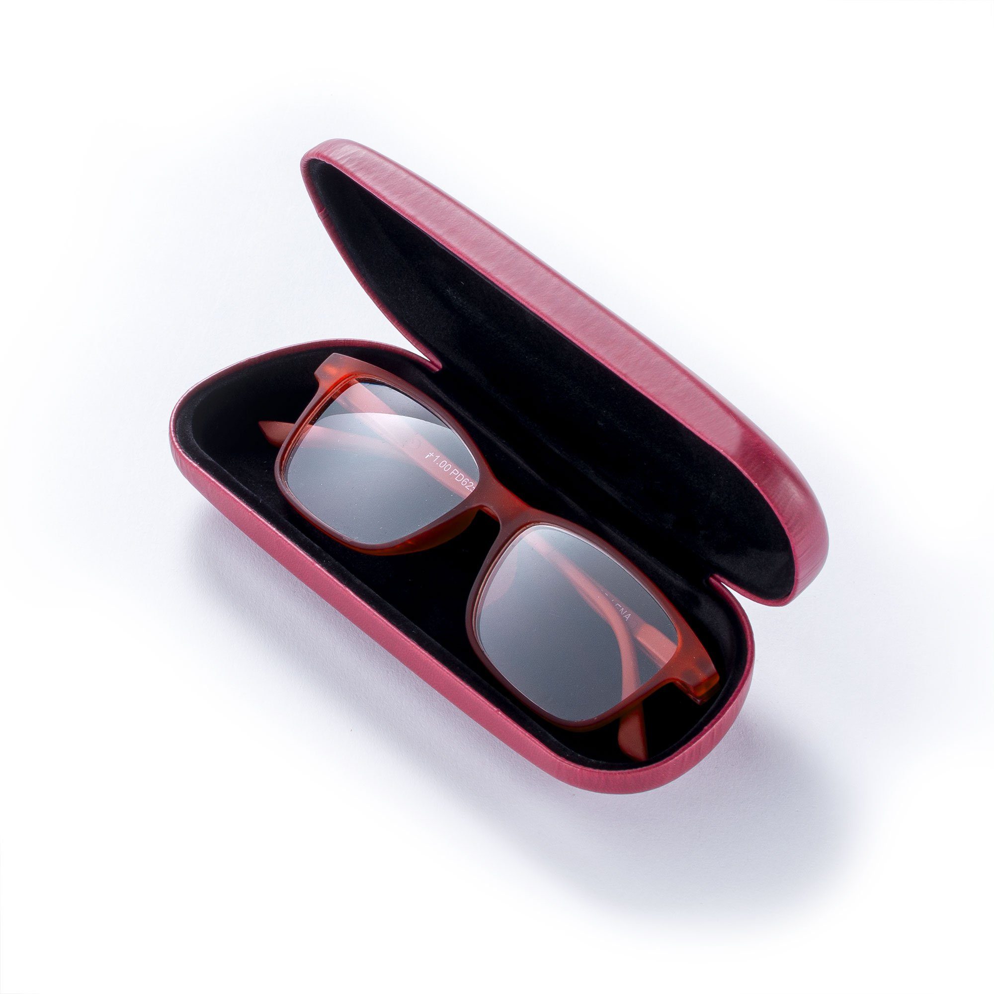 FEFI Brillenetui Softtouch color, seidenmatt (Hardcase), inklusive Mikrofasertuch