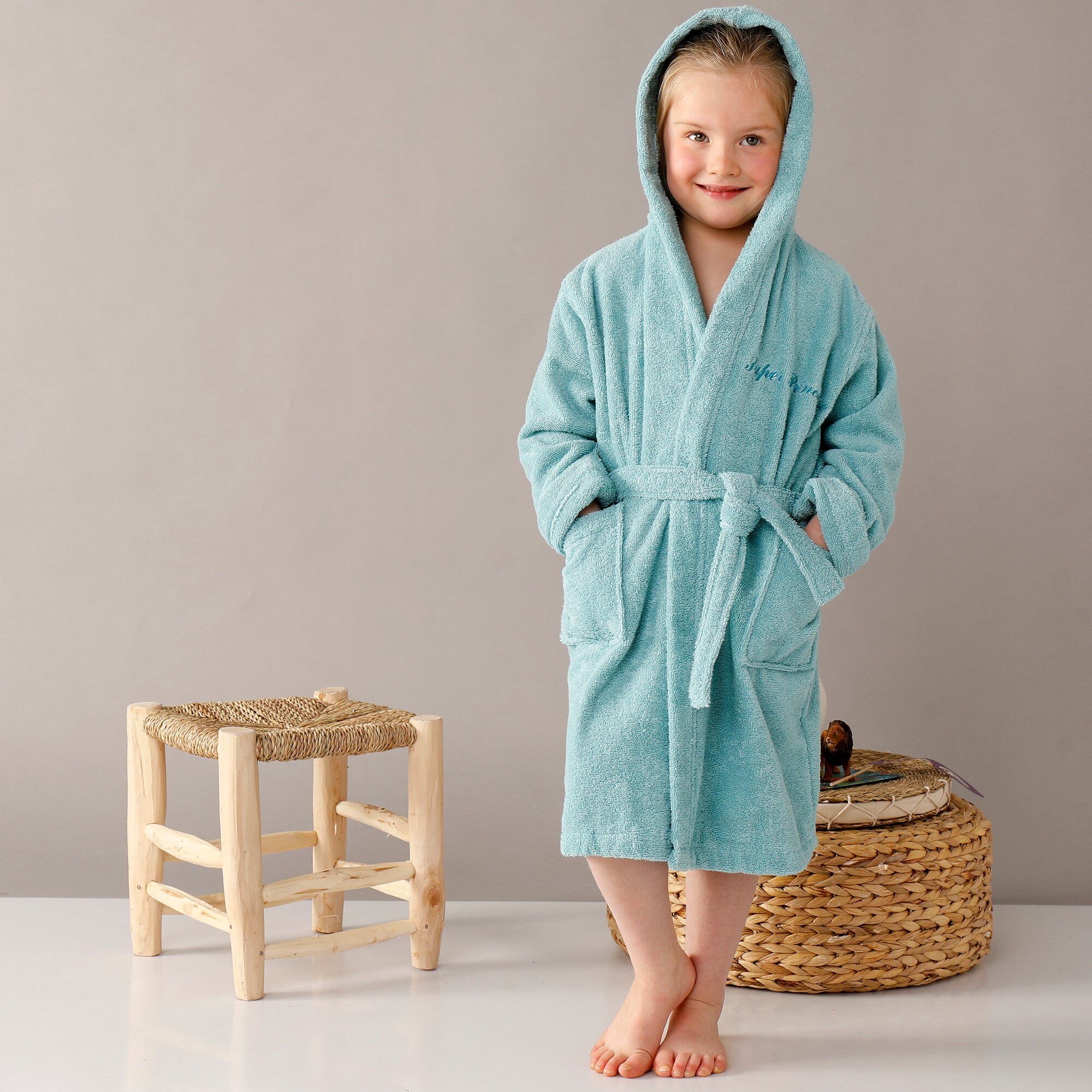 Peignoir enfant éponge à capuche personnalisable