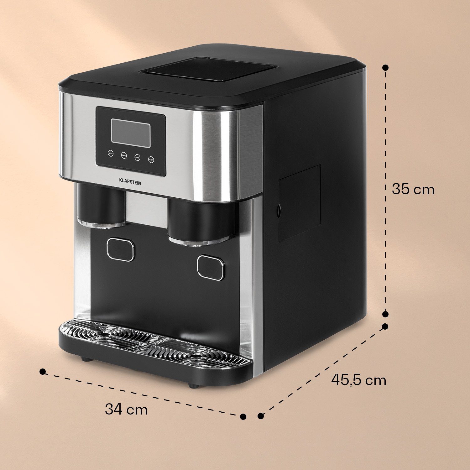 Klarstein Eiswürfelmaschine Eiszeit Crush, Eiswürfelmaschine mit Crushed Ice Eiswürfelbereiter Ice Cube Maker