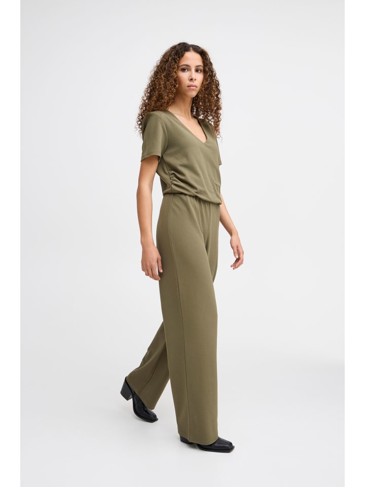 ICHI Overall IXMILA SS JU 20123122 modischer Kurzarm-Overall in Grün günstig kaufen