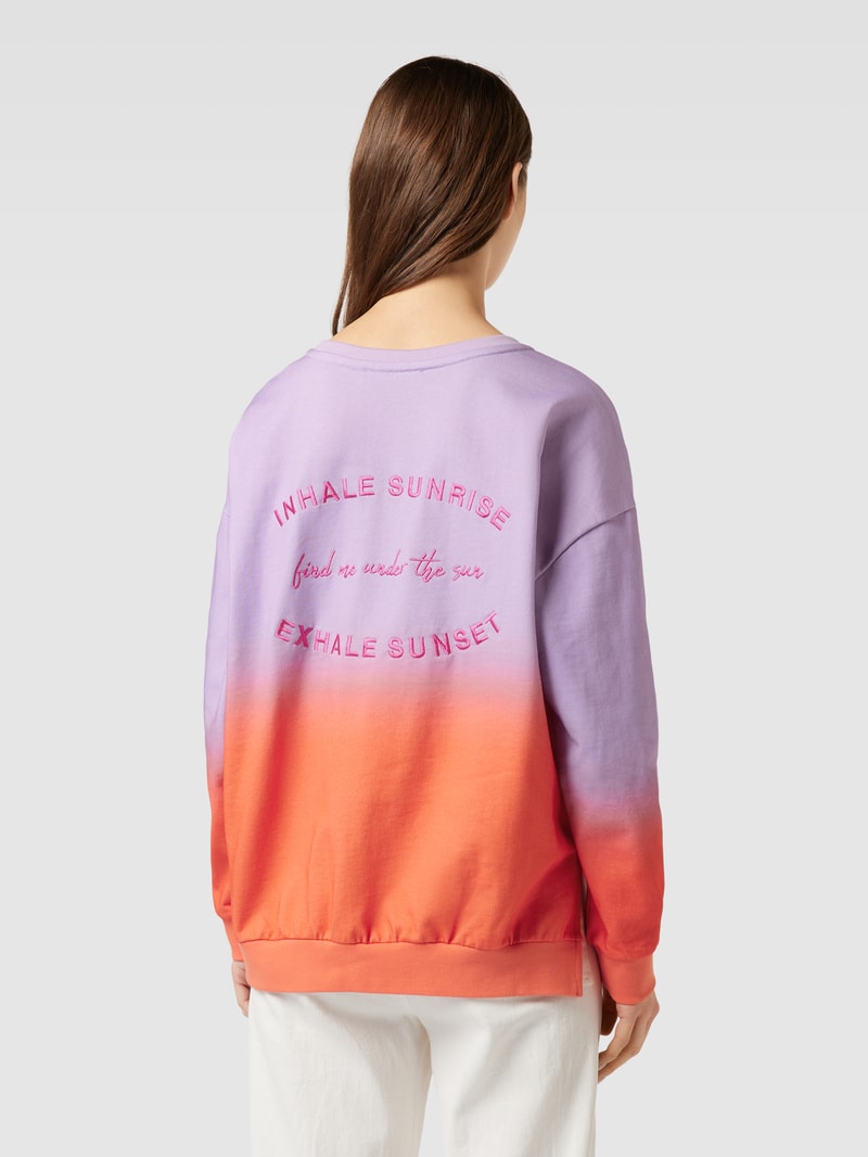 Sweatshirt aus Baumwolle mit Statement-Stitching in pink