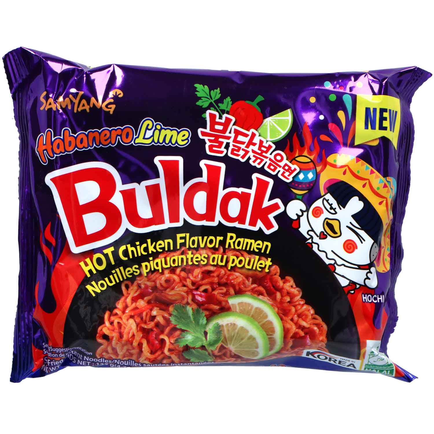 Samyang Buldak Ramen Hot Chicken Habanero Lime 5x135g