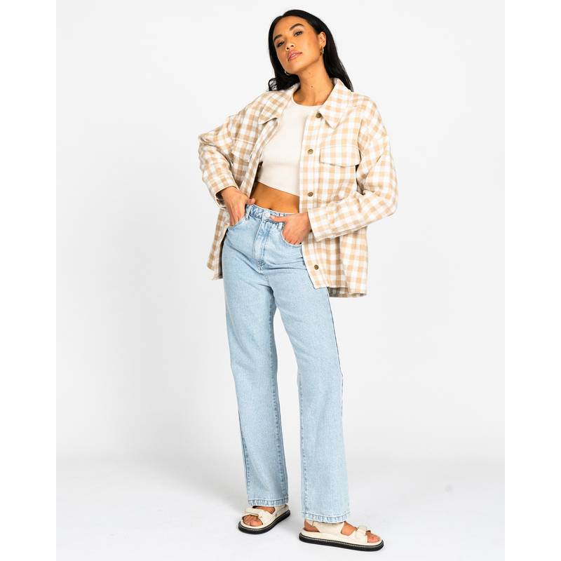 RUSTY CHECKED OUT OVERSIZED SHIRT Oversize Shirt Damen
