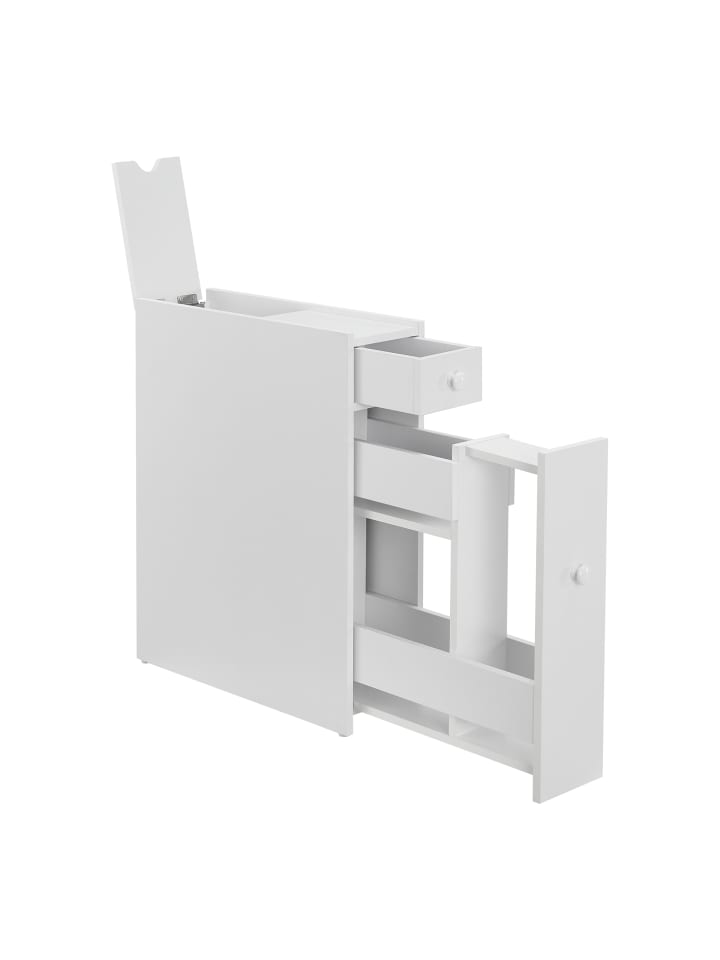 en.casa Badezimmerschrank Kihniö in Weiß (H)58cm (B)16cm (T)48cm günstig kaufen onesize