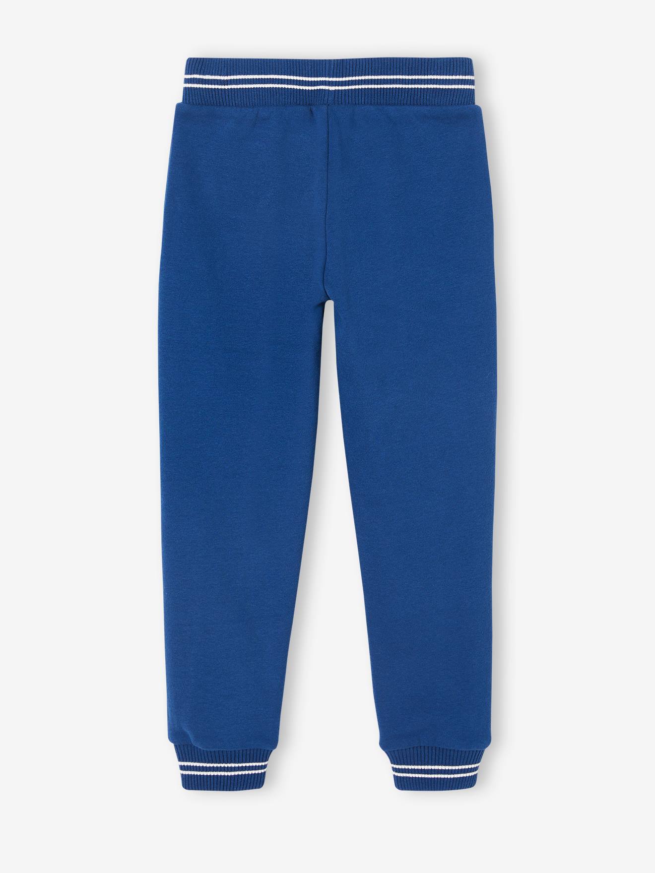 Pantalon jogging sport en molleton garçon. bleu électrique