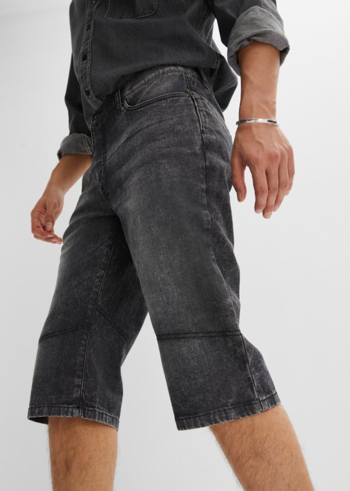Stretch-Jeans-Long-Bermuda, Regular Fit