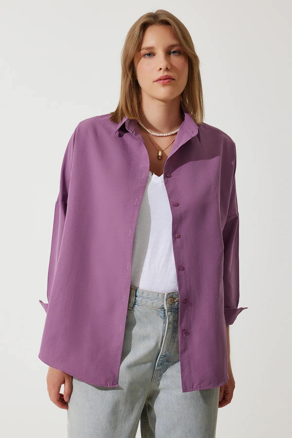 Happiness İstanbul  Hemd - Lila - Oversized
