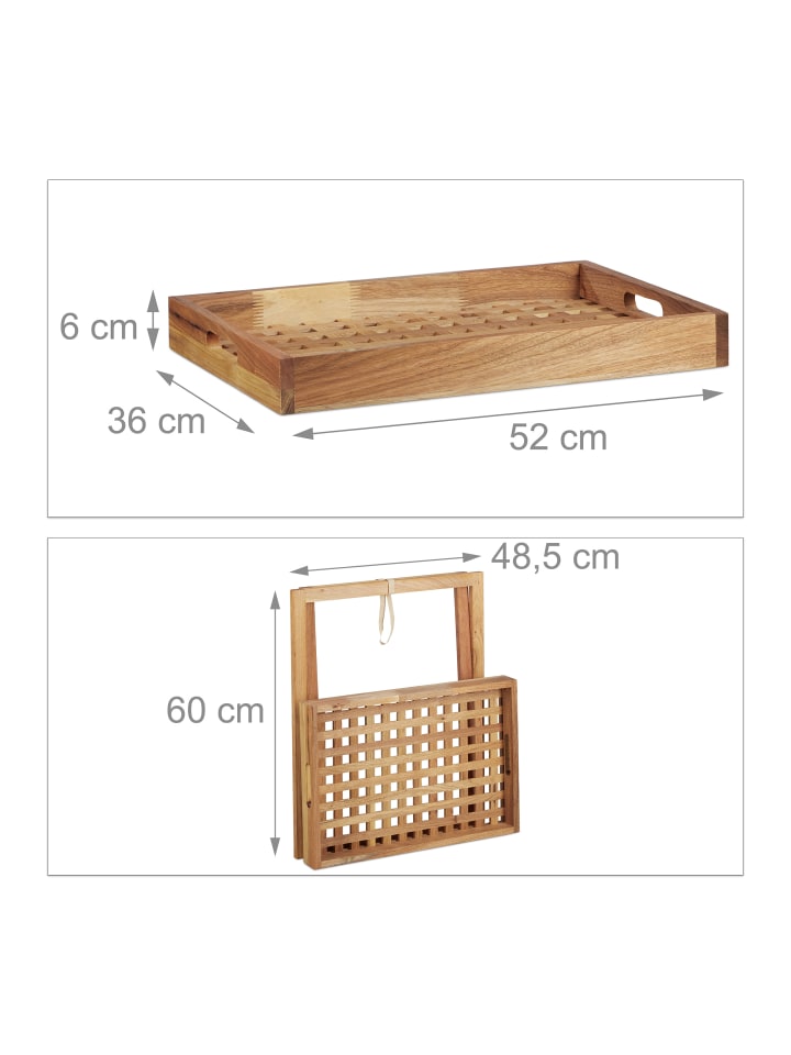 relaxdays Tabletttisch in Natur - (B)52 x (H)54 x (T)36 cm günstig kaufen onesize