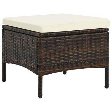 vidaXL Loungesofa 2-Sitzer-Gartensofa mit Tisch & Hocker Poly Rattan Braun, 1 Teile
