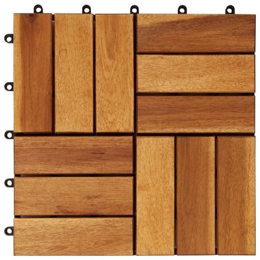 Teppichboden 10 x Fliese aus Akazienholz 30 x 30 cm, vidaXL, Höhe: 240 mm