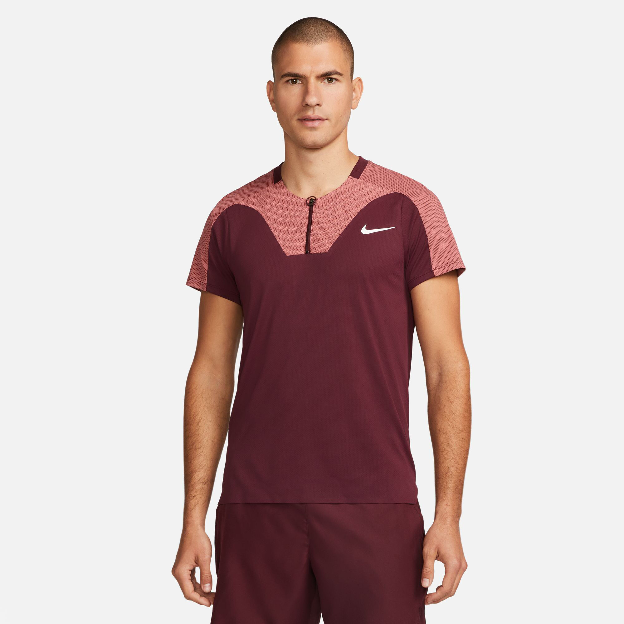 Dri-Fit Advantage Court Slim UL RG Polo Herren - Dunkelrot, Altrosa