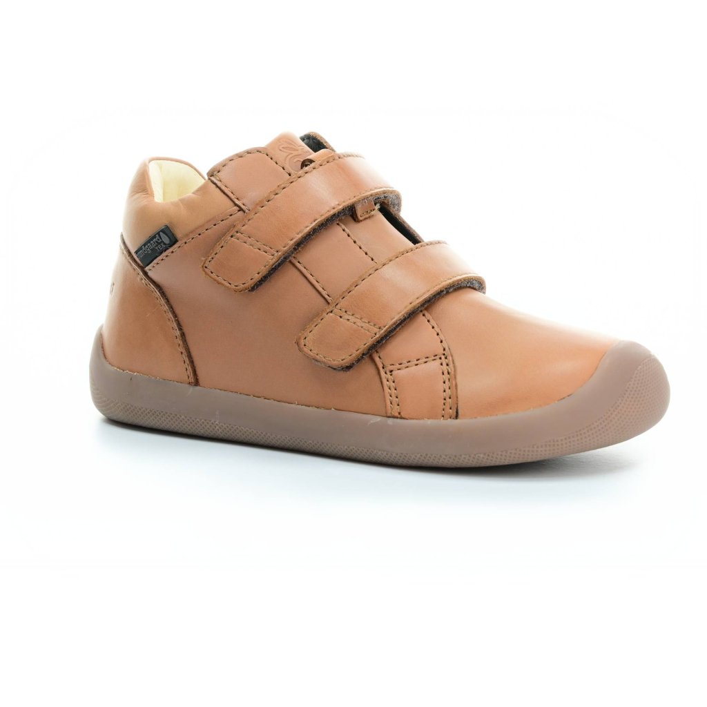 Bundgaard The Walk Velcro TEX Cognac braune Mid Cut Barfußschuhe