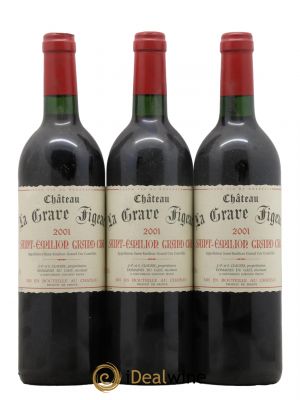Saint-Émilion Grand Cru Château La Grave Figeac 2001 - Lot de 3 Bouteilles