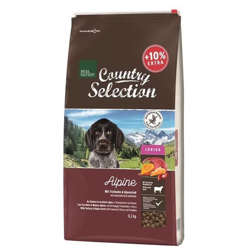 REAL NATURE Hundetrockenfutter REAL NATURE Country Selection Junior Alpine Truthahn & Alpenrind 13,2 kg