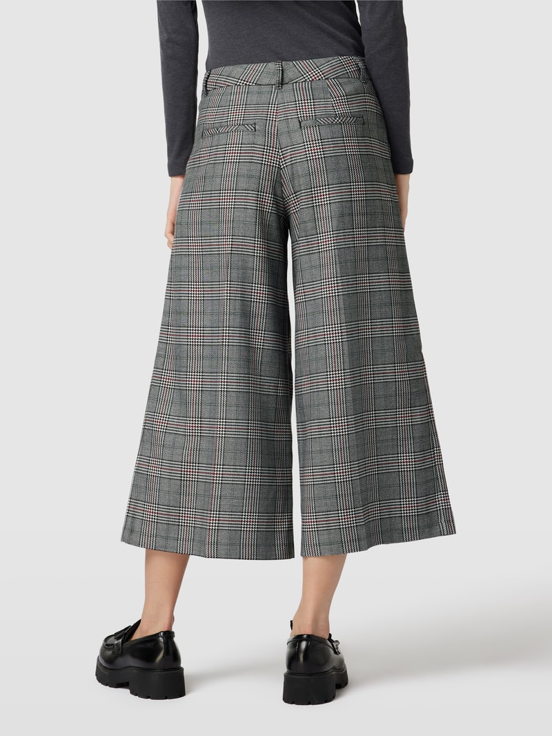 Stoffhose mit Karomuster in schwarz