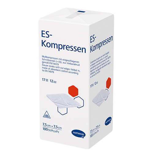 ES-KOMPRESSEN unsteril 7,5x7,5 cm 12fach  100 St  Kompressen
