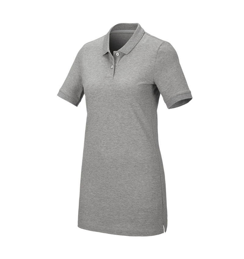 e.s. Piqué-Polo cotton stretch, Damen, long fit
