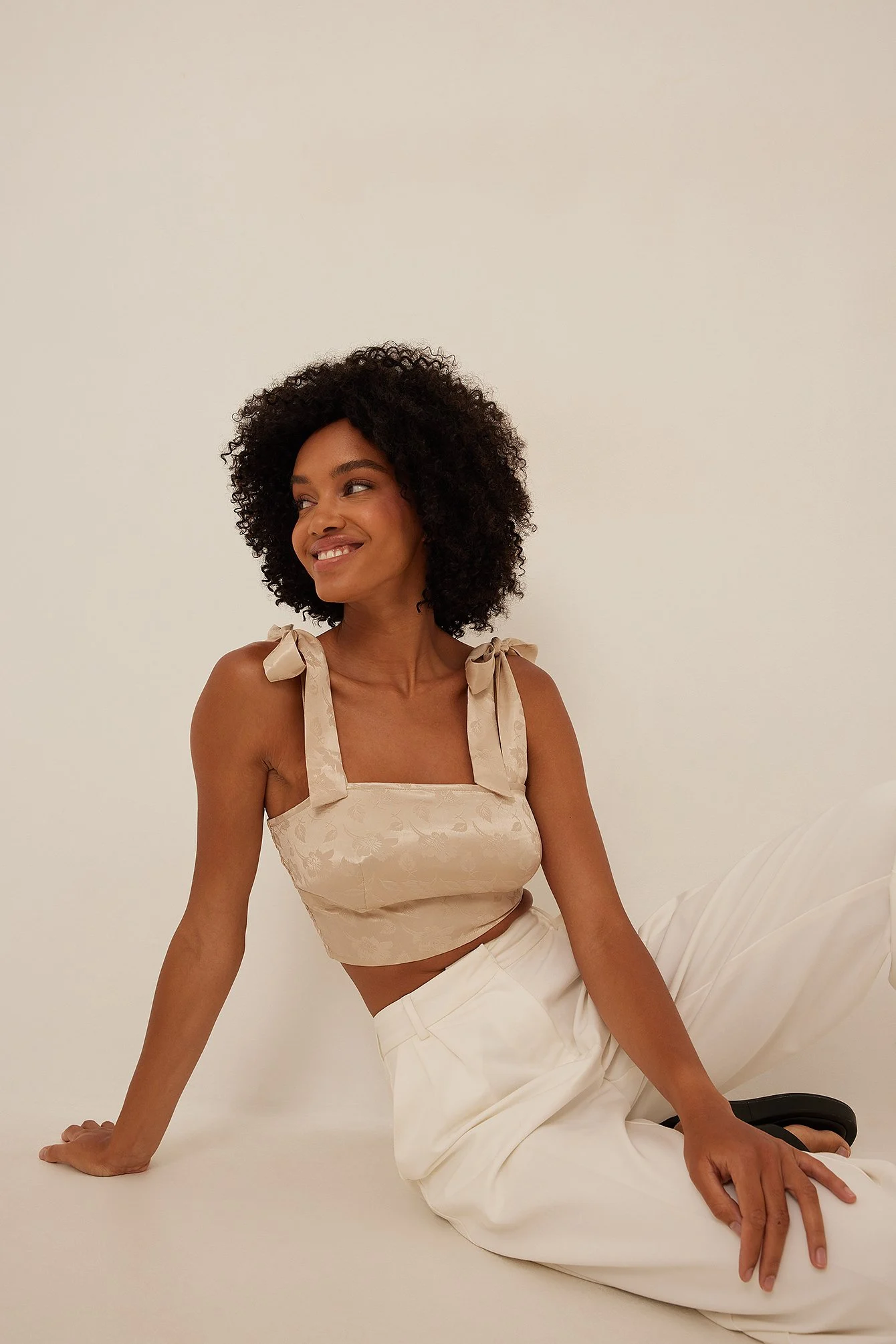 Cup Detail Satin Top