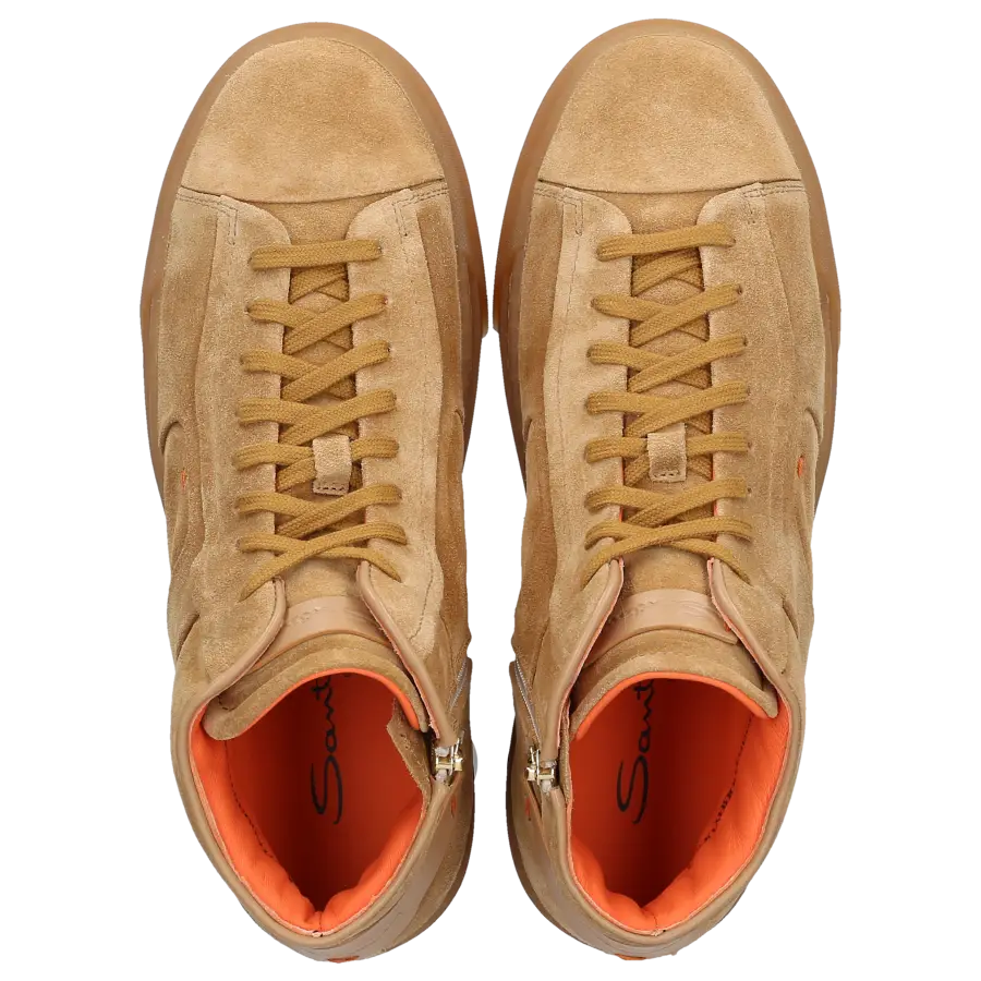 Santoni - Sneaker high 60935 Veloursleder - beige