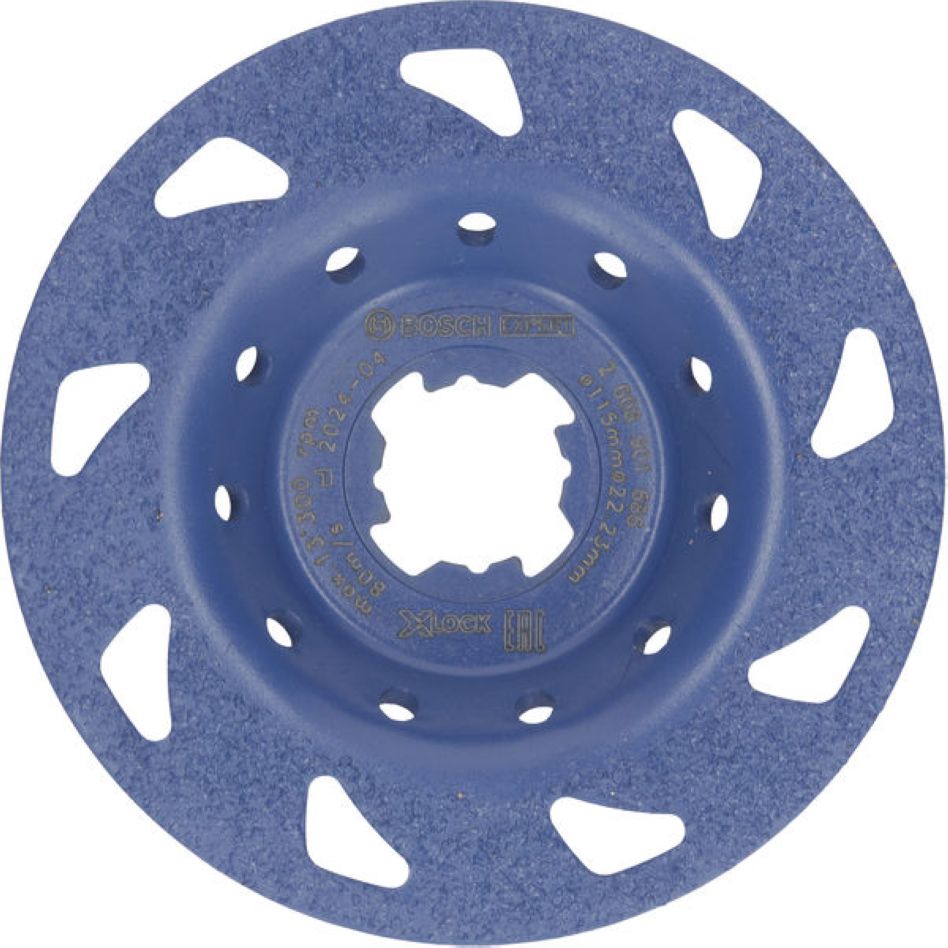 Bosch Blue Accessories 2608901686 EXPERT Cabezal de rectificado de carburo multimaterial Fino, X-Lock, 115 mm, 22,23 mm, Plano