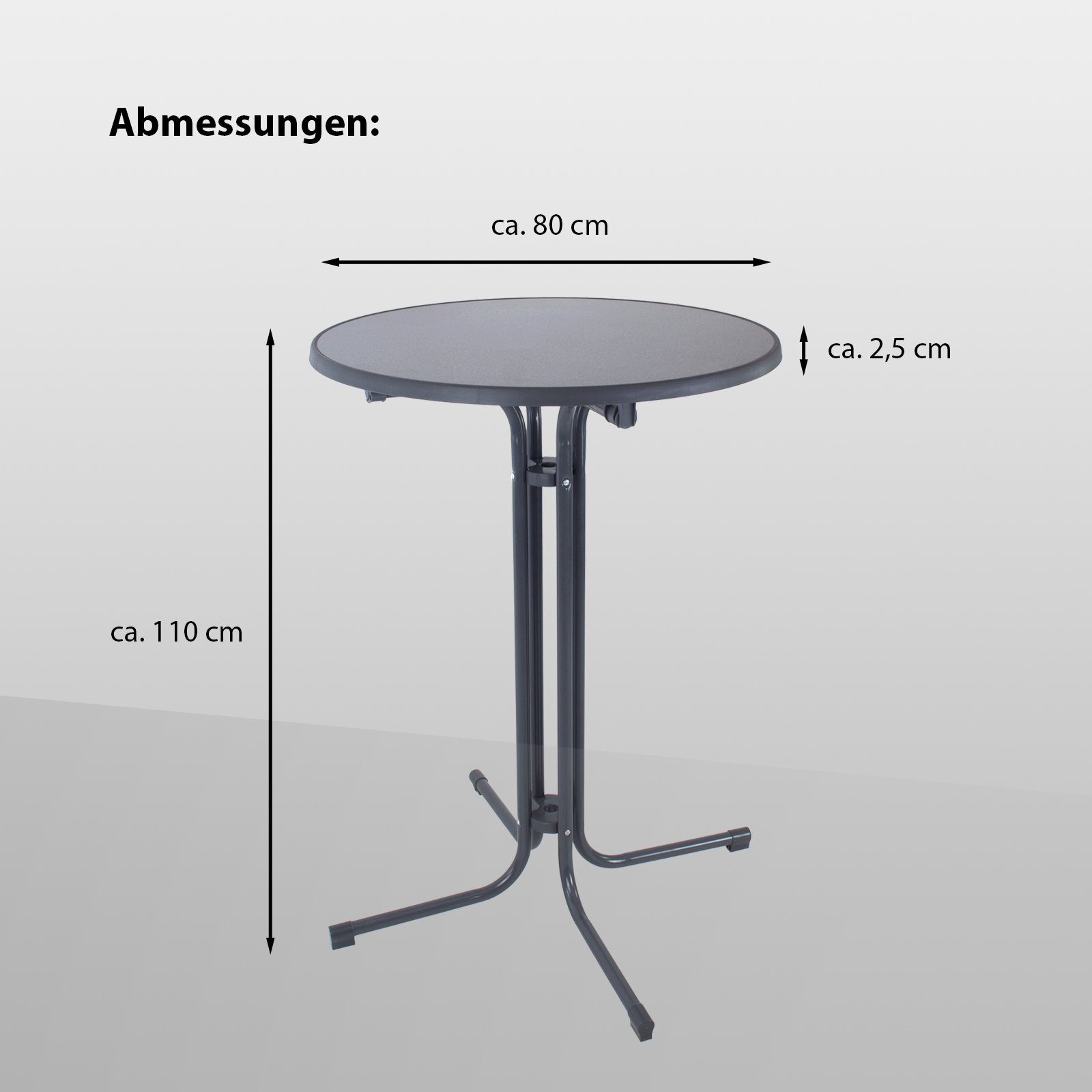 TRUTZHOLM Stehtisch Set Stehtisch klappbar Ø 80 cm & Husse Tischdecke bügelfrei für Gastro (Set aus Stehtisch und Husse)