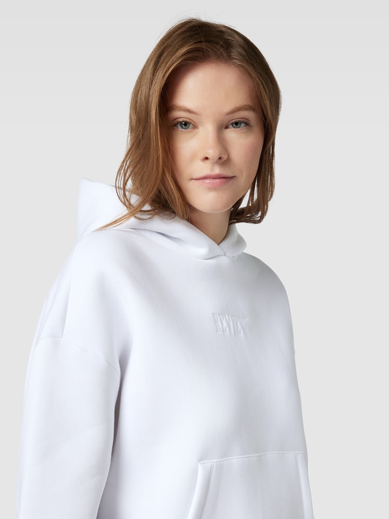 Hoodie mit Känguru-Tasche in weiß