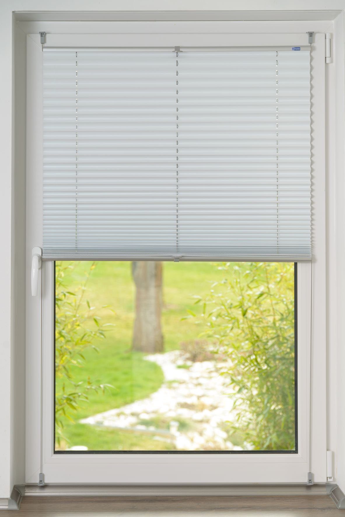 Plissee Elsa, K-HOME, verdunkelnd, ohne Bohren, verspannt, Klemmfix