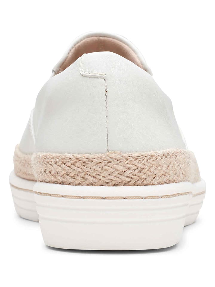 Clarks Leder-Slipper in Weiß günstig kaufen