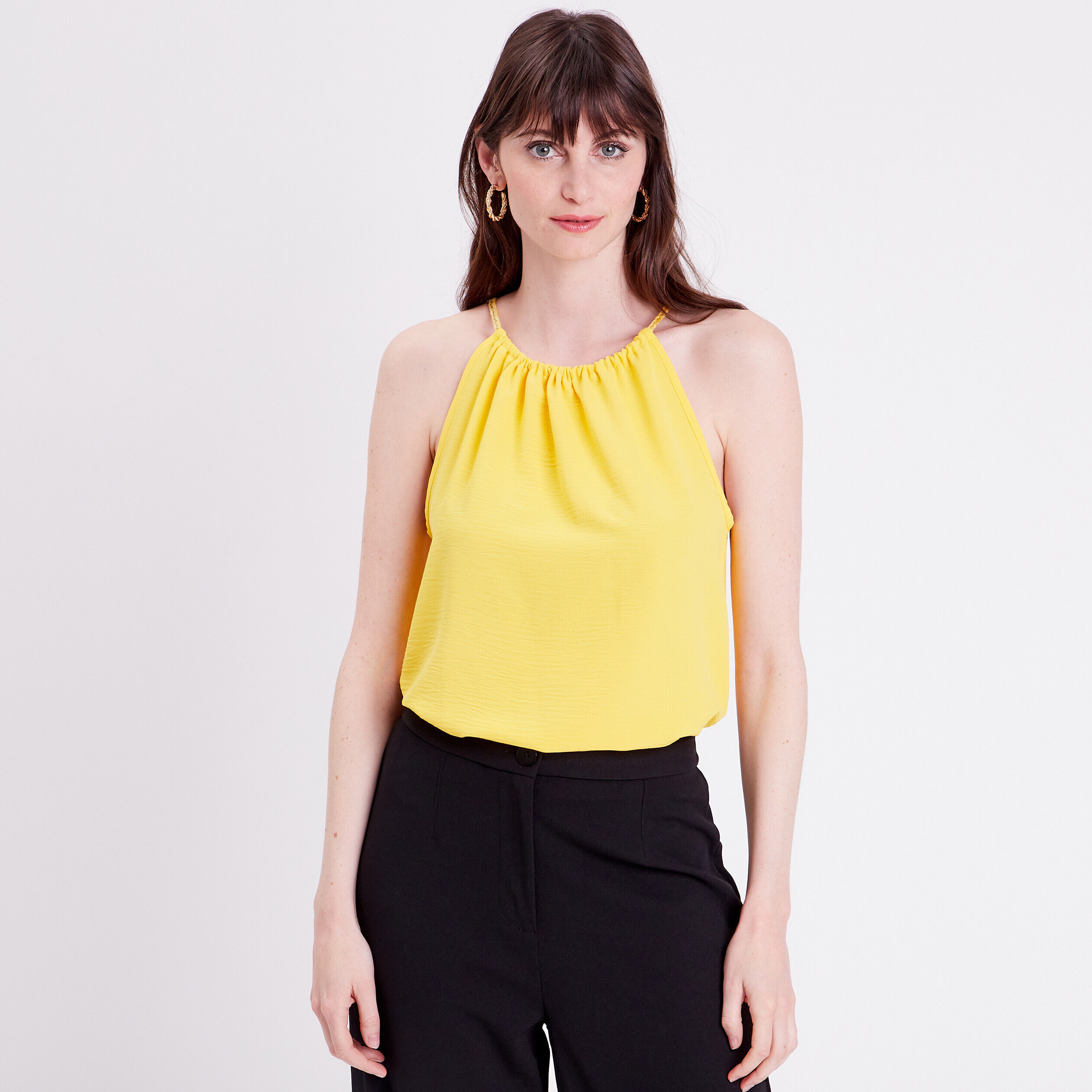 Blouse bretelles fines jaune pastel femme | Cache Cache