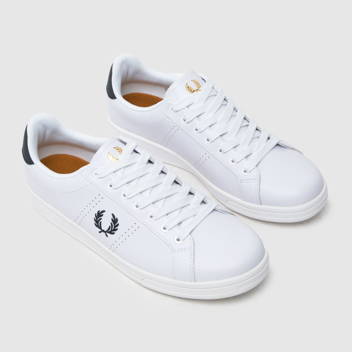 Fred Perry – B721 – Vita och marinblå sneakers