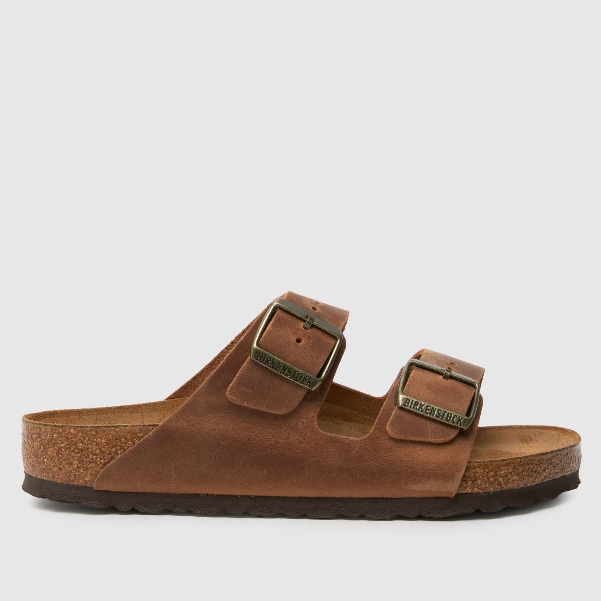 BIRKENSTOCK Arizona – Cognacfärgade lädersandaler med olja