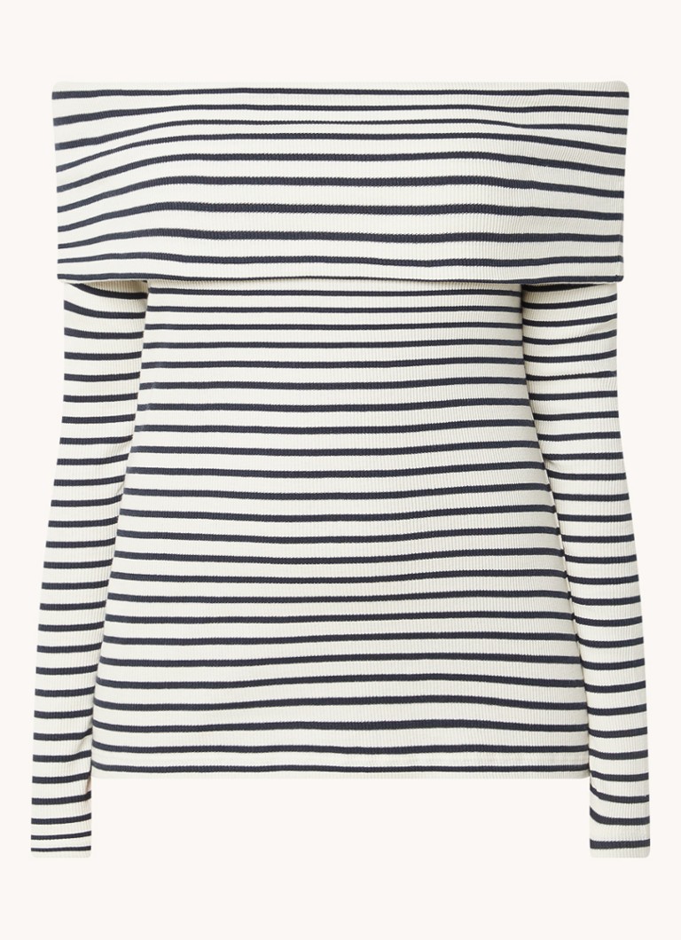 ba&sh Sissi off shoulder top with stripe print
