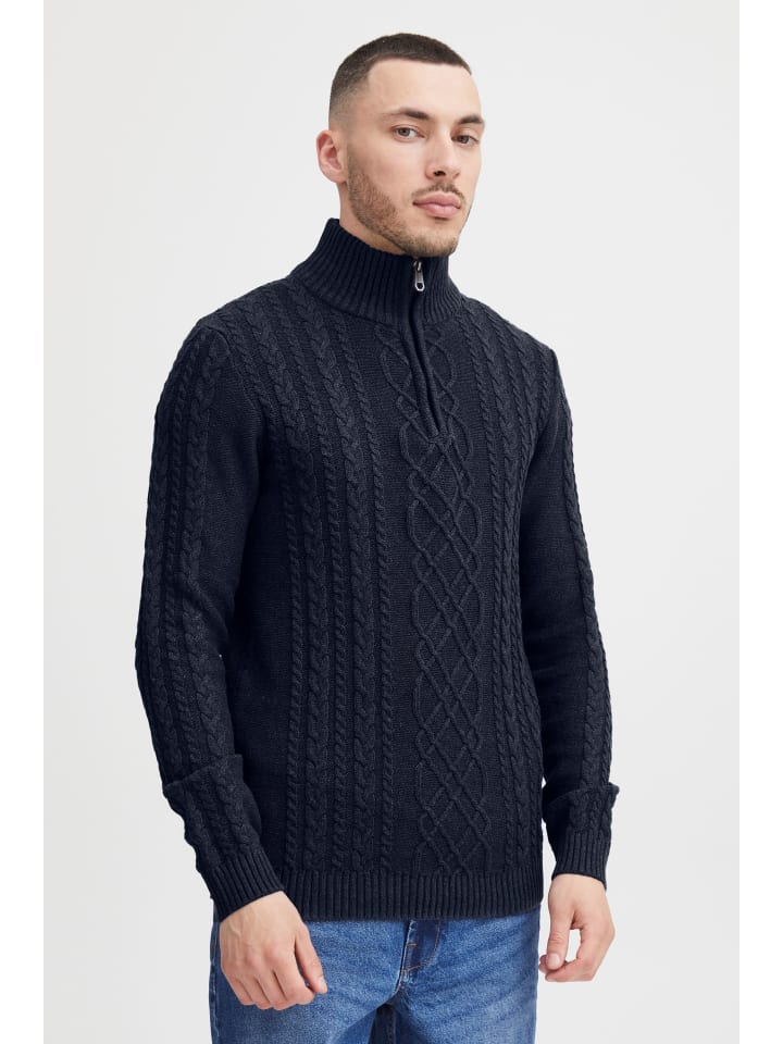 11 Project Troyer PRJamelien 21301059-ME  Zopfstrick Pullover mit Troyer in Blau günstig kaufen