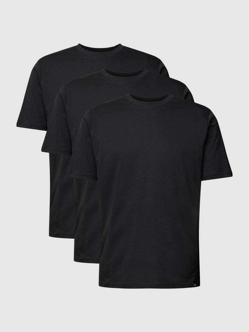 T-Shirt mit Rundhalsausschnitt im 3er-Pack in schwarz