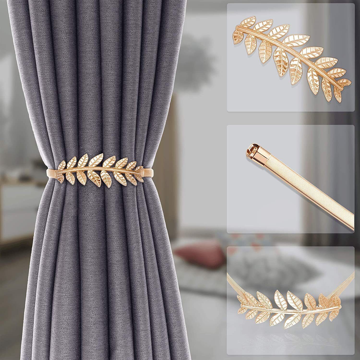 Raffhalter 4Pack Vorhang Raffhalter Frühling Design Vorhang Holdback Blatt, Vaxiuja
