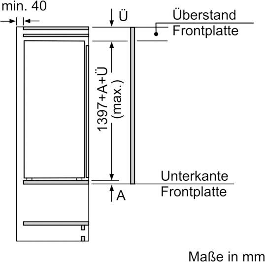 BOSCH Einbaukühlschrank 6 KIR51ADE0, 139,7 cm hoch, 55,8 cm breit