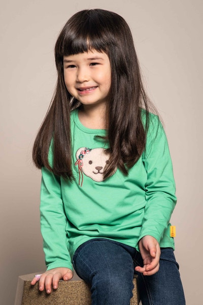 T-Shirt langarm, hellgrün für Mädchen
