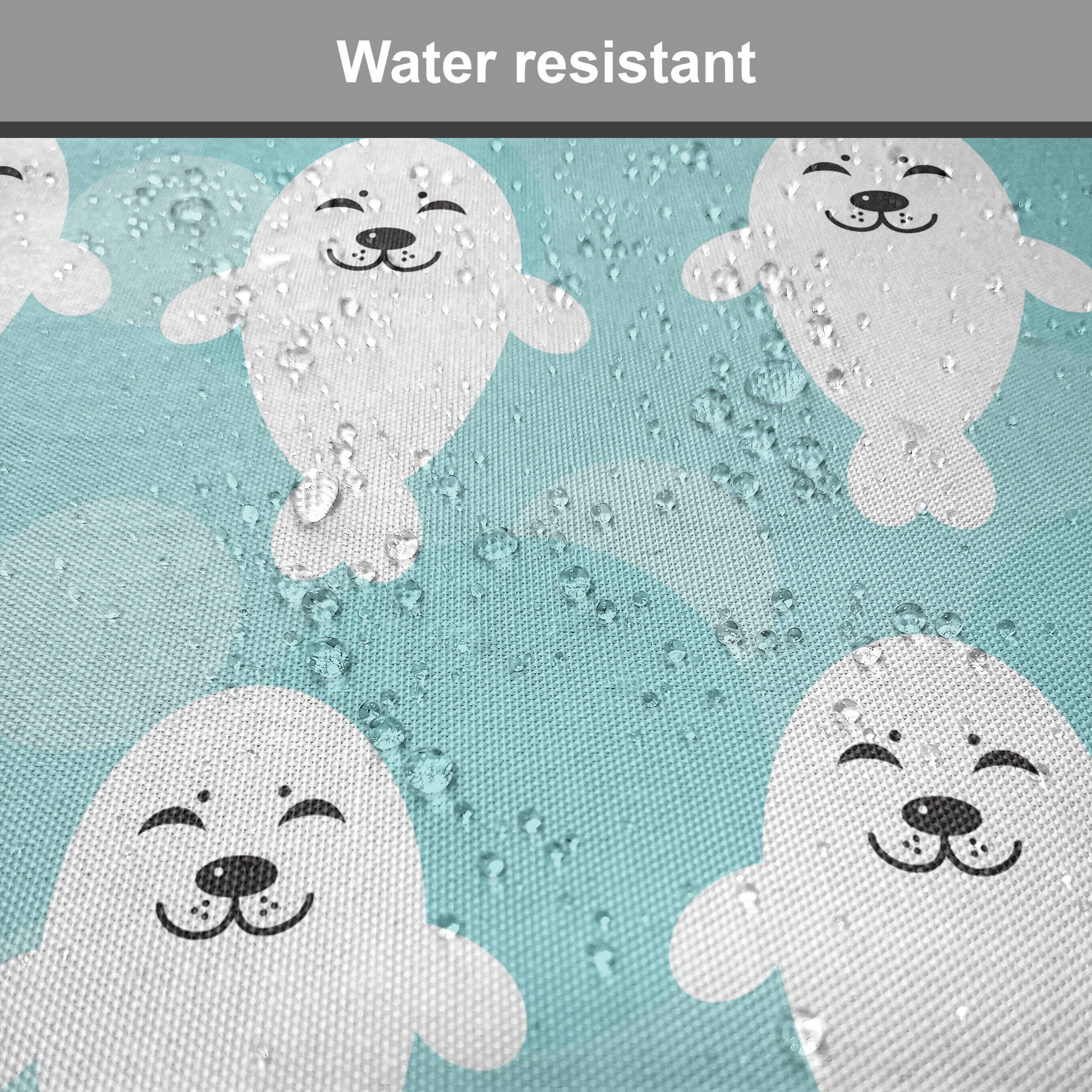 Abakuhaus Stuhlkissen Dekoratives wasserfestes Kissen mit Riemen für Küchensitze, Tier Weiß Baby-Siegel Ozean
