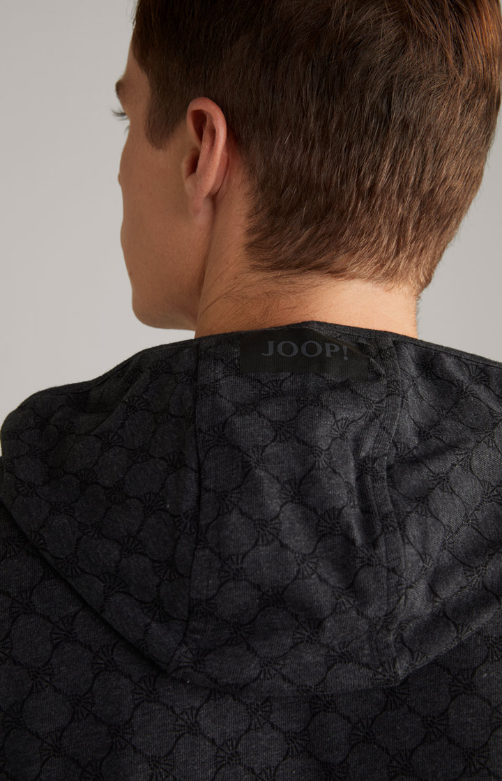 Loungewear Sweatjacke in Anthrazit meliert