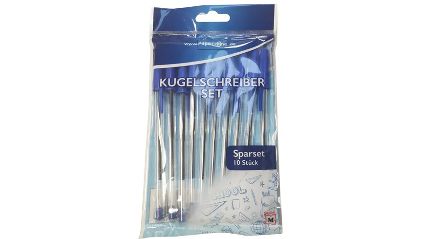 PAPERZONE Kugelschreiber Sparset 10-tlg. blau