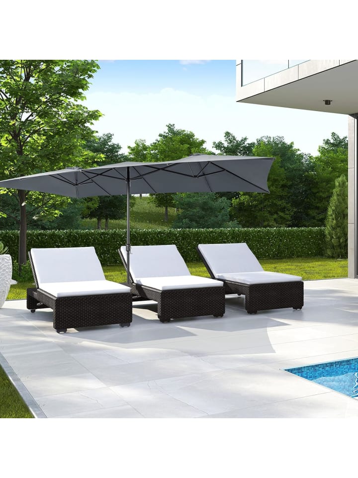 COSTWAY Doppelsonnenschirm 426x265cm in Anthrazit günstig kaufen onesize