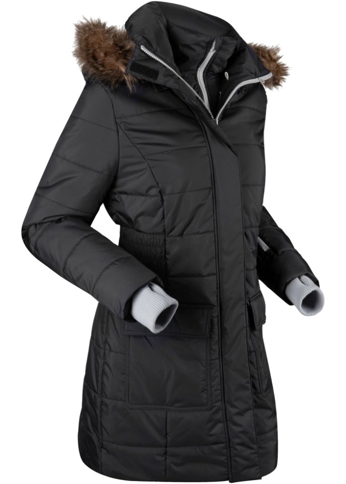 Funktions-Longjacke in 2-in-1-Optik, gesteppt