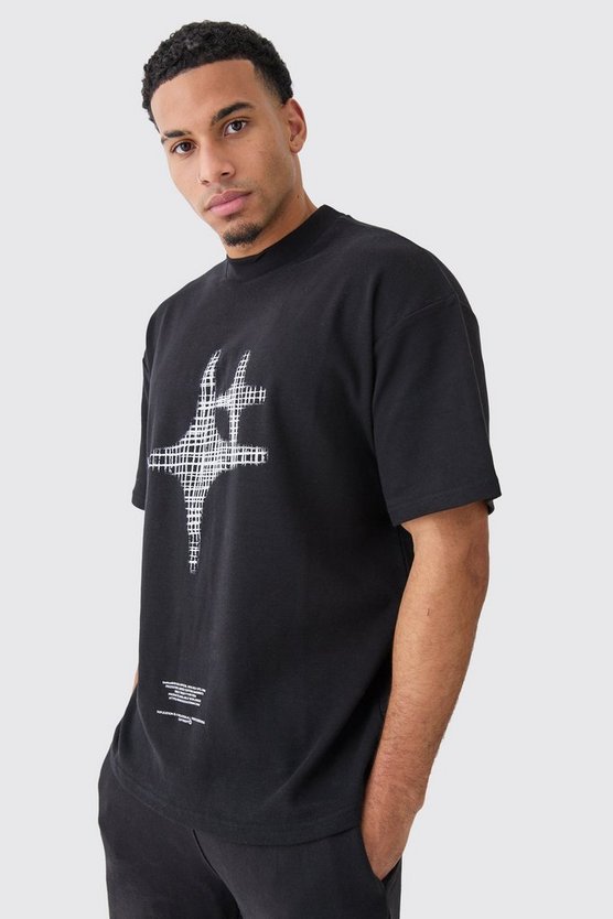 Oversize T-Shirt mit Sternen-Print